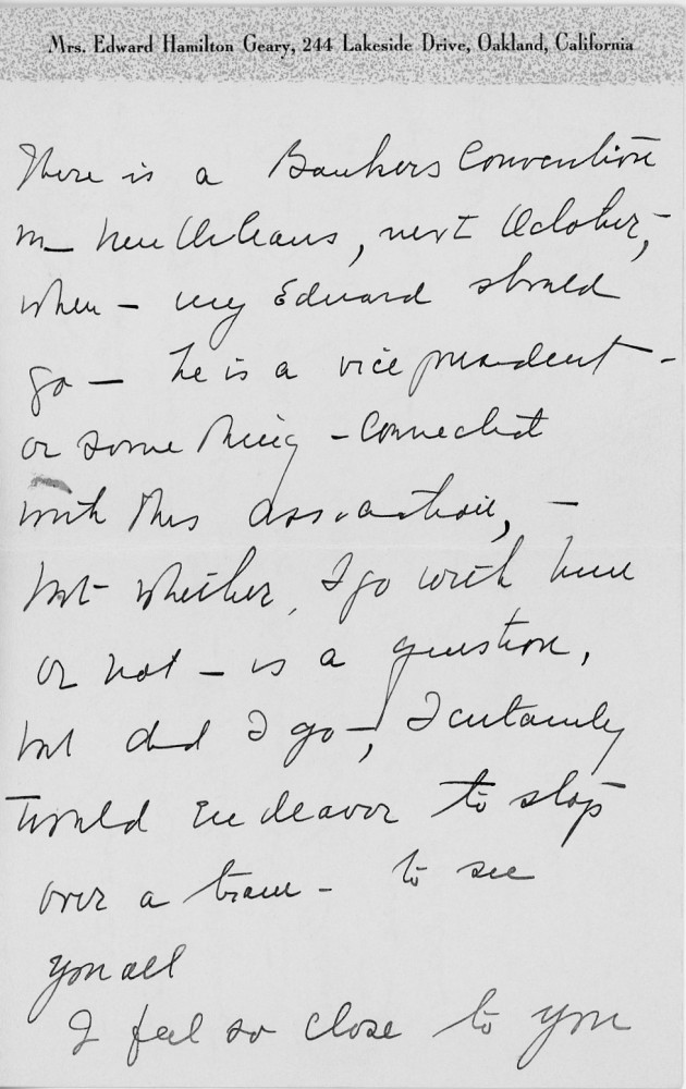 Letter - Helen Geary to Martha E Norburn Jan 30 1935
