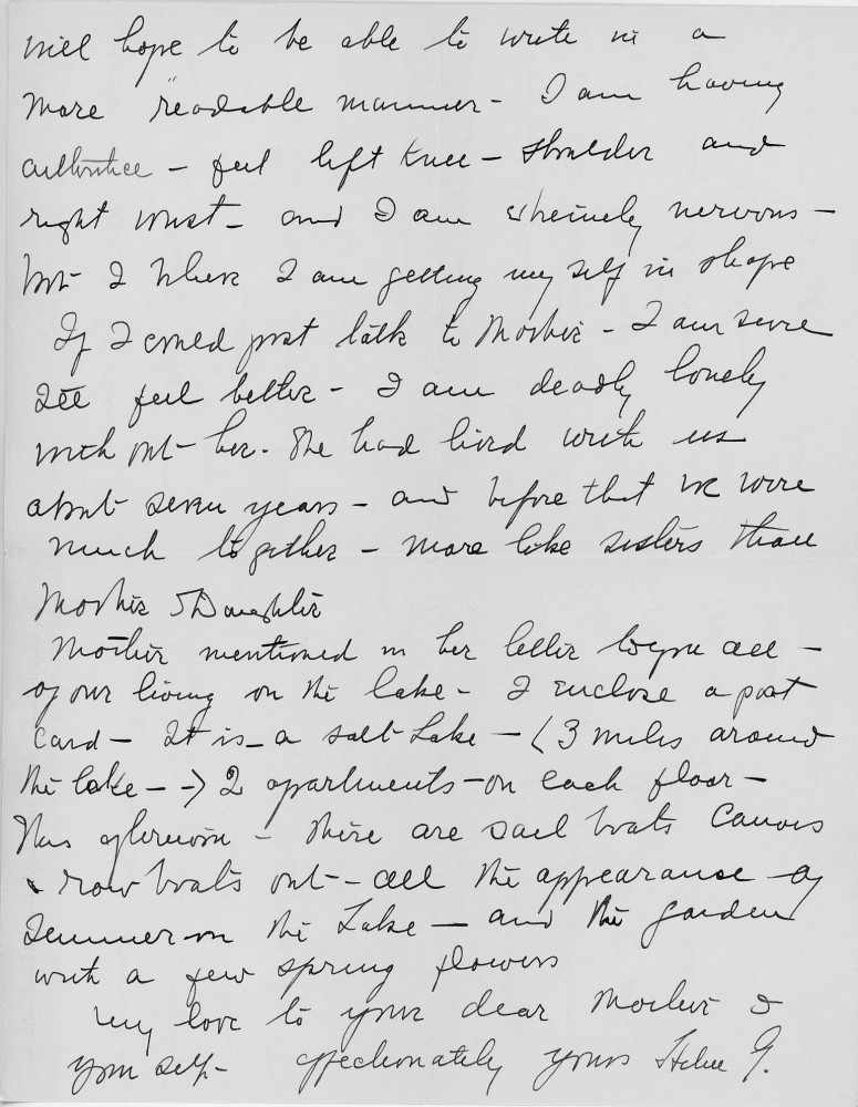 Letter - Helen Geary to Martha E Norburn Jan 30 1935