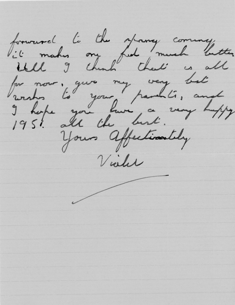 Letter - Violet Garnett to cousin Martha E Norburn Jan 15 1951