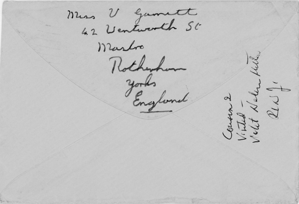 Letter - Violet Garnett to cousin Martha E Norburn Jan 15 1951