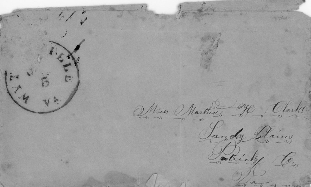 Letter - Mary S Strickland (Sparrow) to Martha H Clark (Strickland) Feb 16 1858