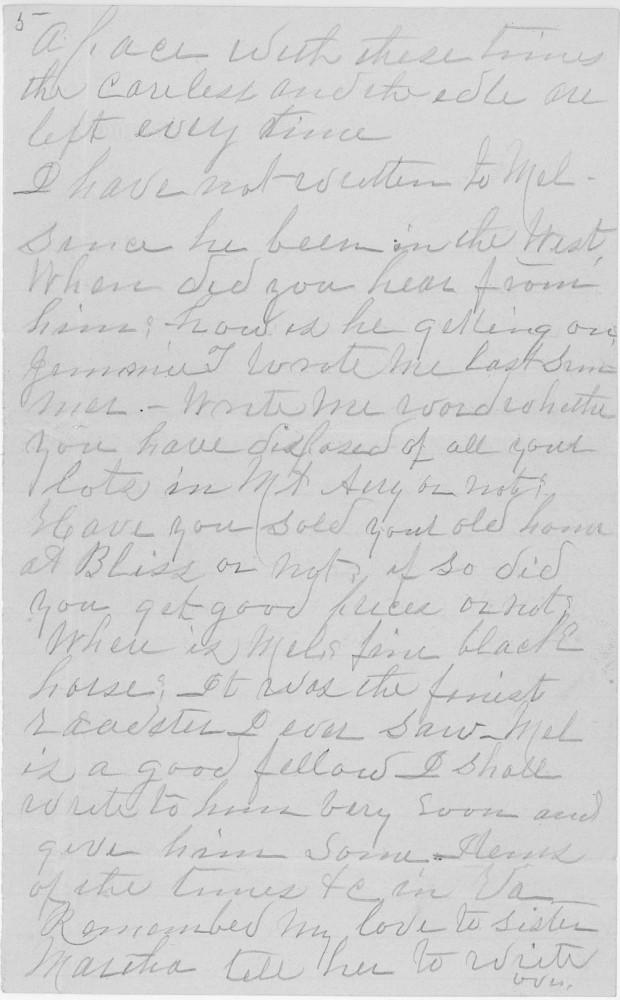 Letter - Isaac? H Strickland to brother Matthew W Strickland Jan 24 1898