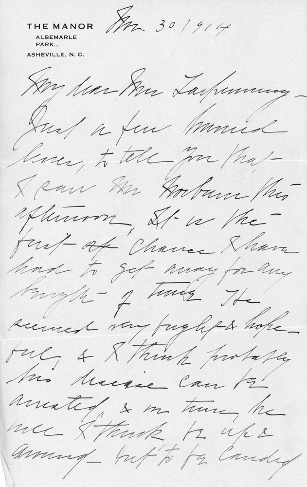 Letter - To Mary V C Strickland (Tarpenning) Mar 30 1914