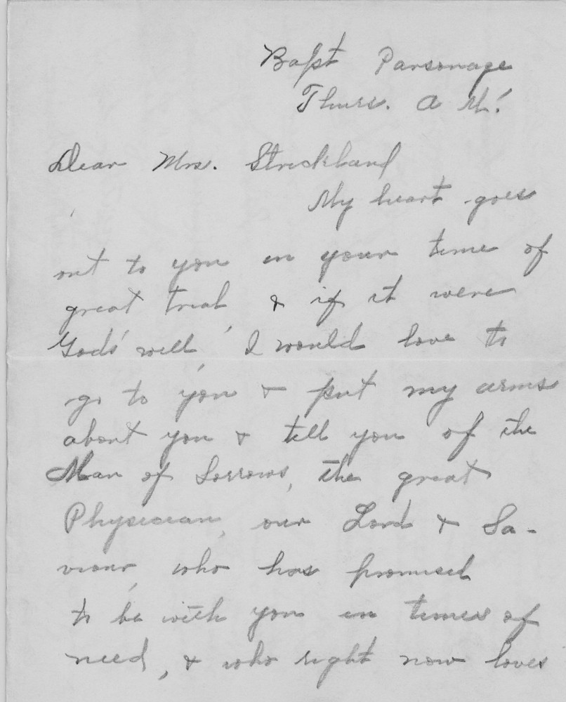 Letter - Olivia Goode Martin to Susan L Strickland (Norburn) 1916