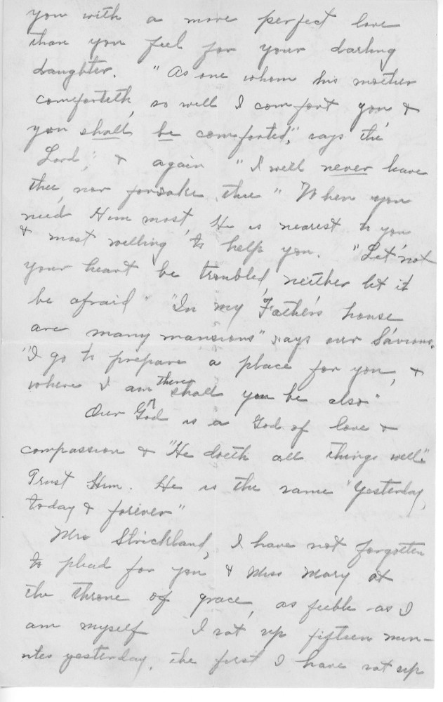 Letter - Olivia Goode Martin to Susan L Strickland (Norburn) 1916