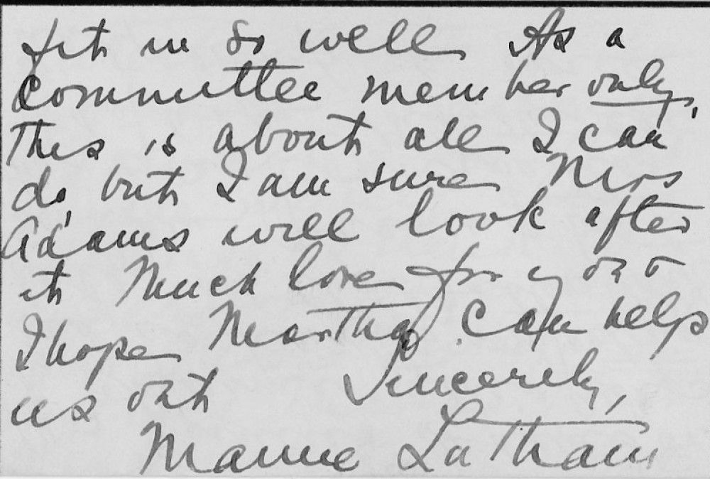 Letter - Marie Latham to Susan L Strickland (Norburn) May 21 1942