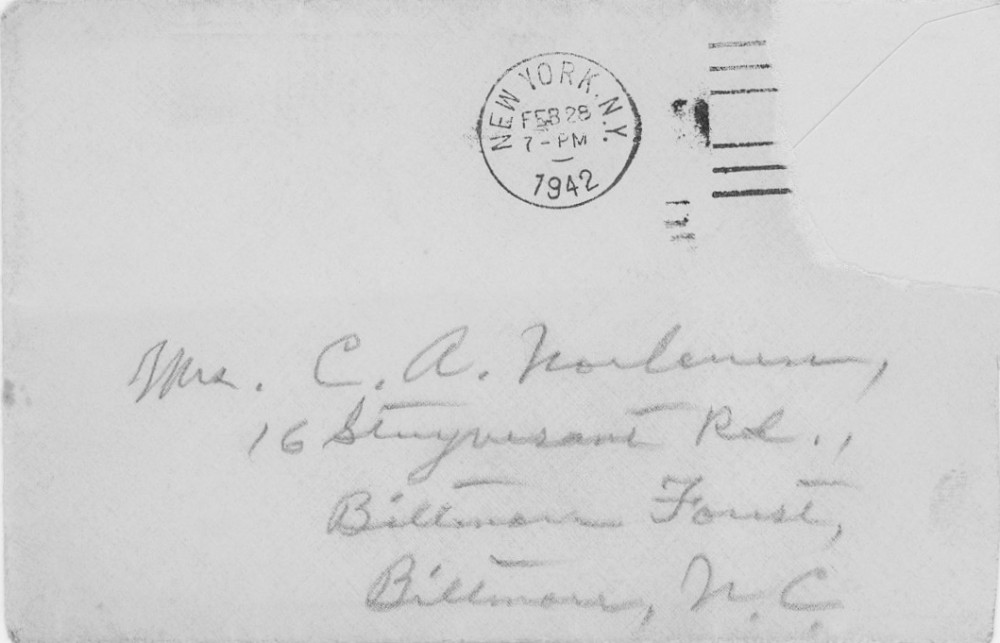 Letter - Edward F Strickland to Susan L Strickland (Norburn) Feb 28 1942