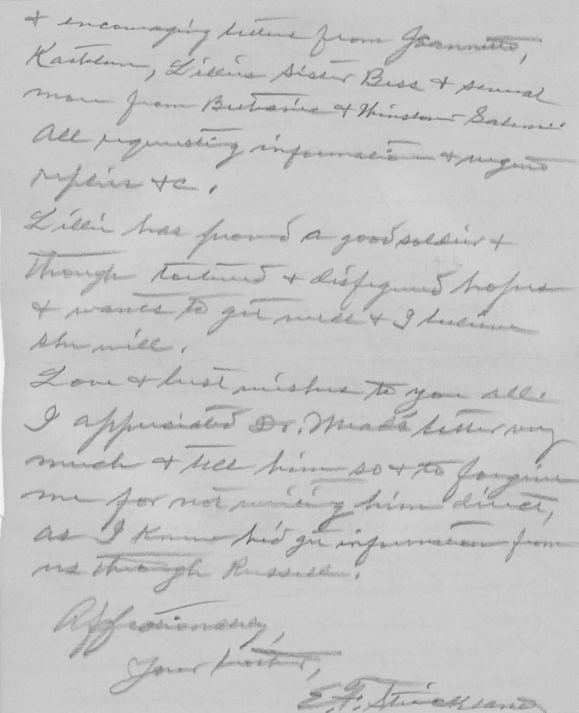 Letter - Edward F Strickland to Susan L Strickland (Norburn) Feb 28 1942