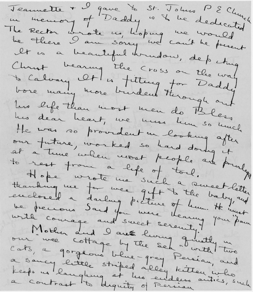 Letter - Dorothy M Strickland to Susan L Strickland (Norburn) Oct 31 1942