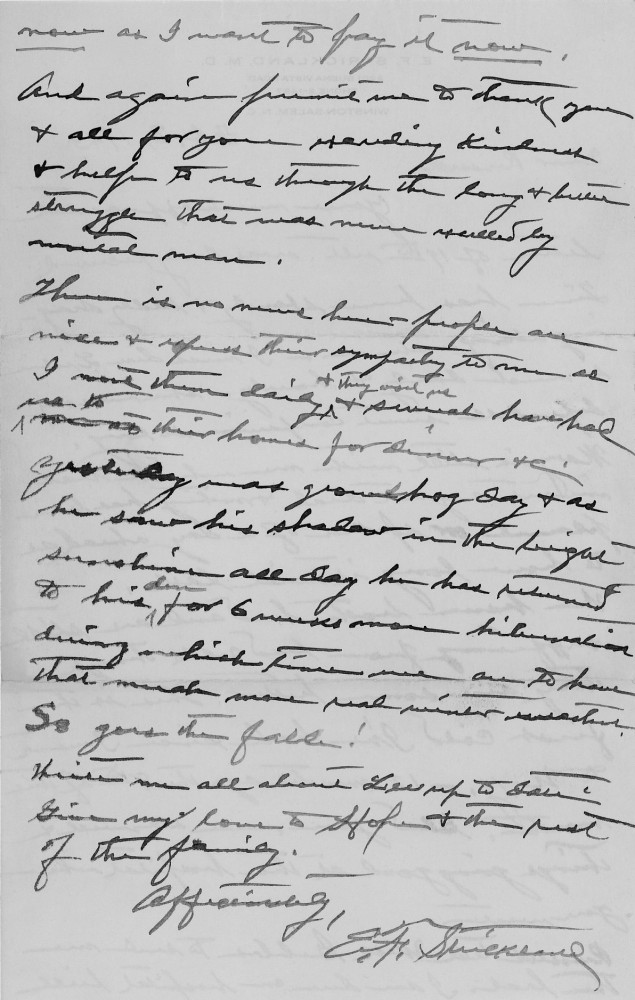 Letter - Edward F Strickland to Russell L Norburn Feb 3 1943