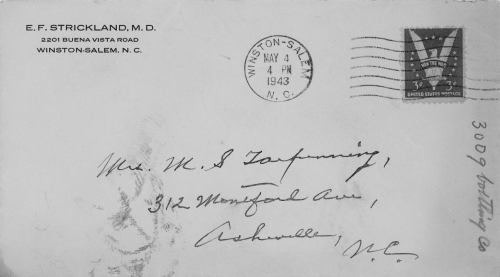 Letter - Edward F Strickland to Mary V C Strickland (Tarpenning) May 4 1943