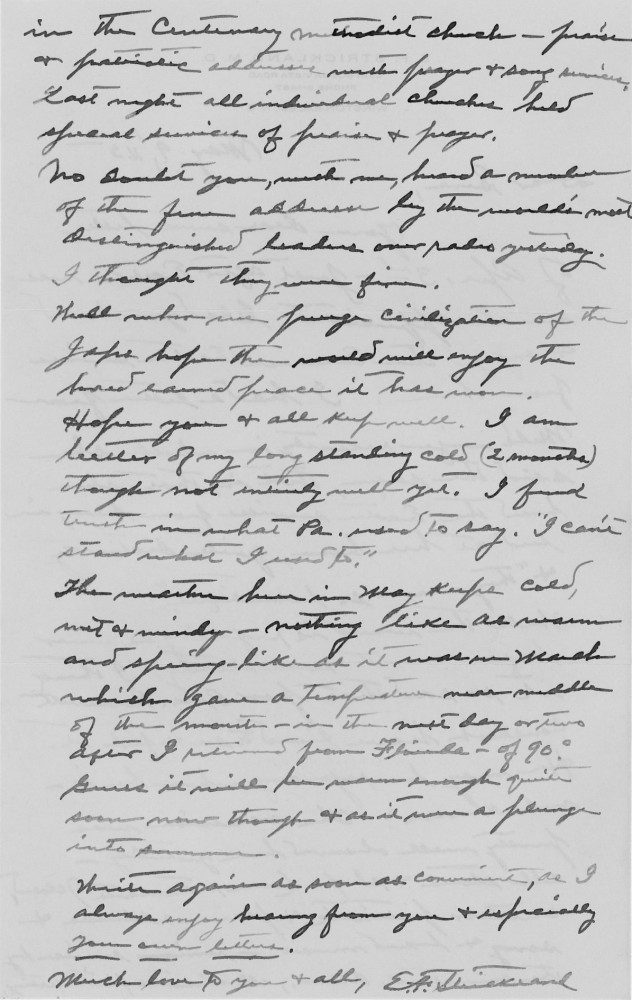 Letter - Edward F Strickland to Susan L Strickland (Norburn) May 9 1945