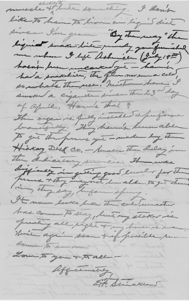 Letter - Edward F Strickland to Russell L Norburn Oct 15 1945