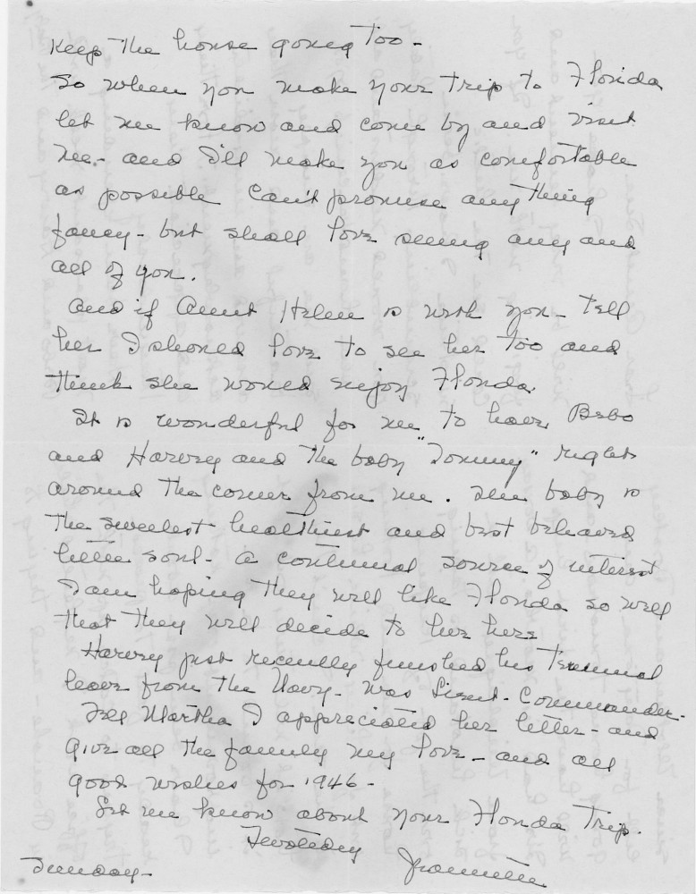 Letter - Jeanette Strickland (Weaver) to Susan L Strickland (Norburn) Jan 20 1946
