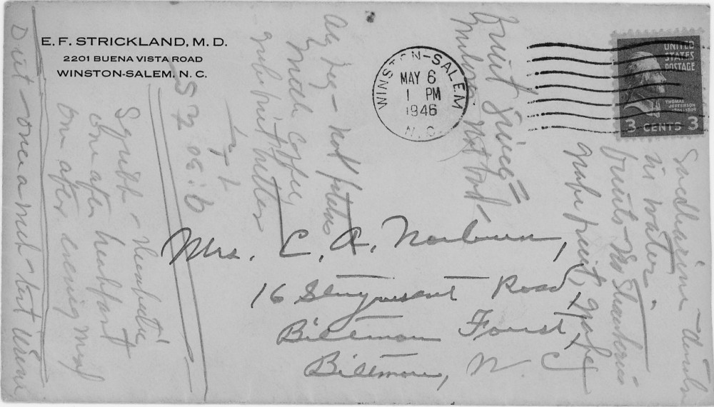 Letter - Edward F Strickland to Susan L Strickland (Norburn) May 5 1946