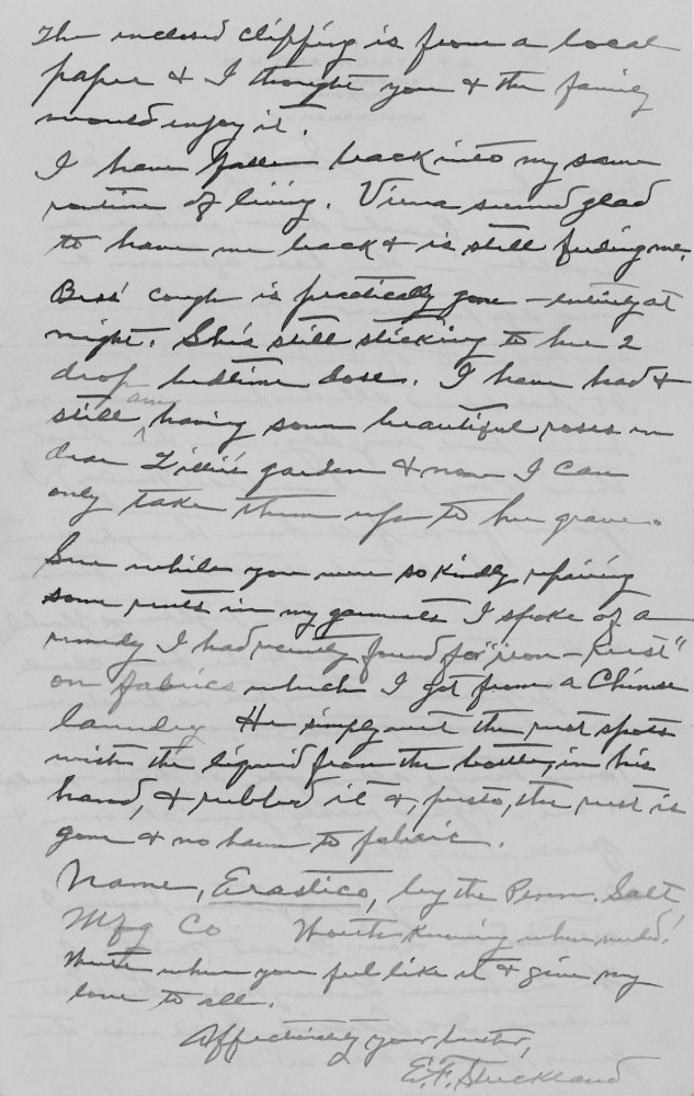 Letter - Edward F Strickland to Susan L Strickland (Norburn) May 5 1946