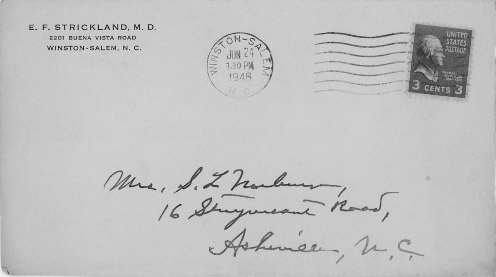 Letter - Edward F Strickland to Susan L Strickland (Norburn) Jun 24 1946