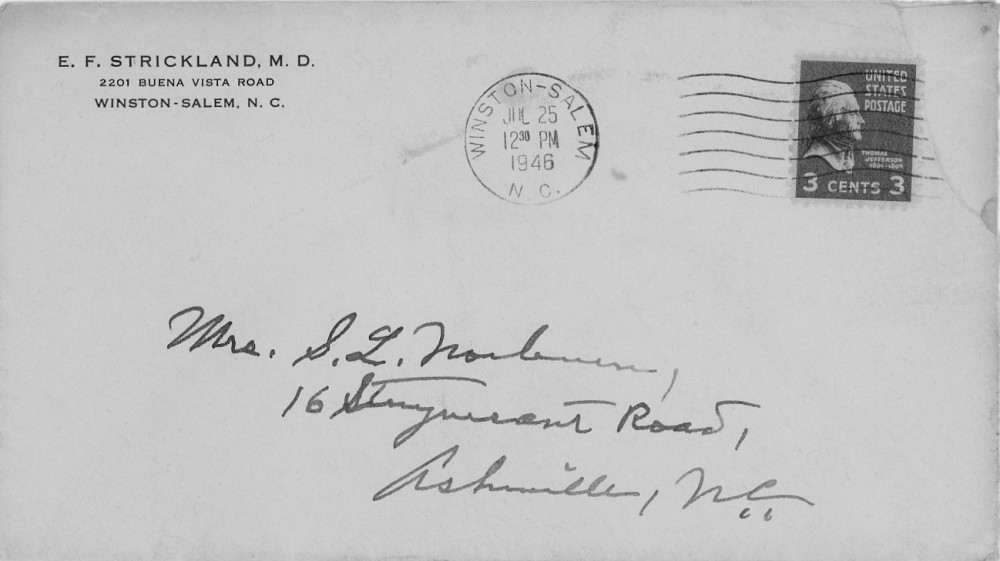 Letter - Edward F Strickland to Susan L Strickland (Norburn) Jul 25 1946