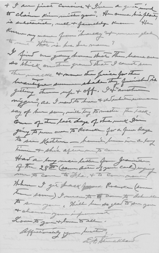 Letter - Edward F Strickland to Susan L Strickland (Norburn) Nov 5 1946