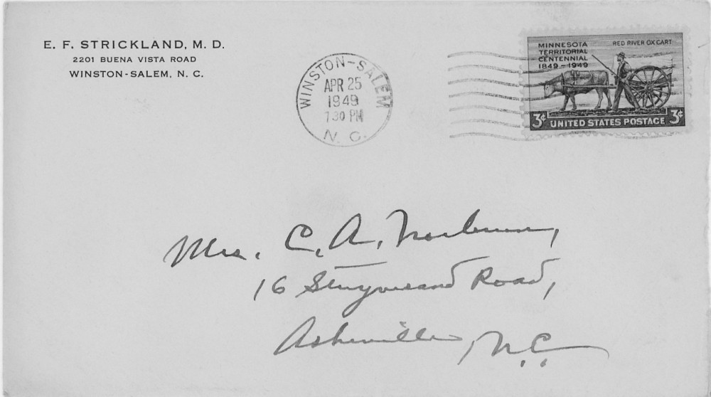 Letter - Edward F Strickland to Susan L Strickland (Norburn) Apr 24 1949