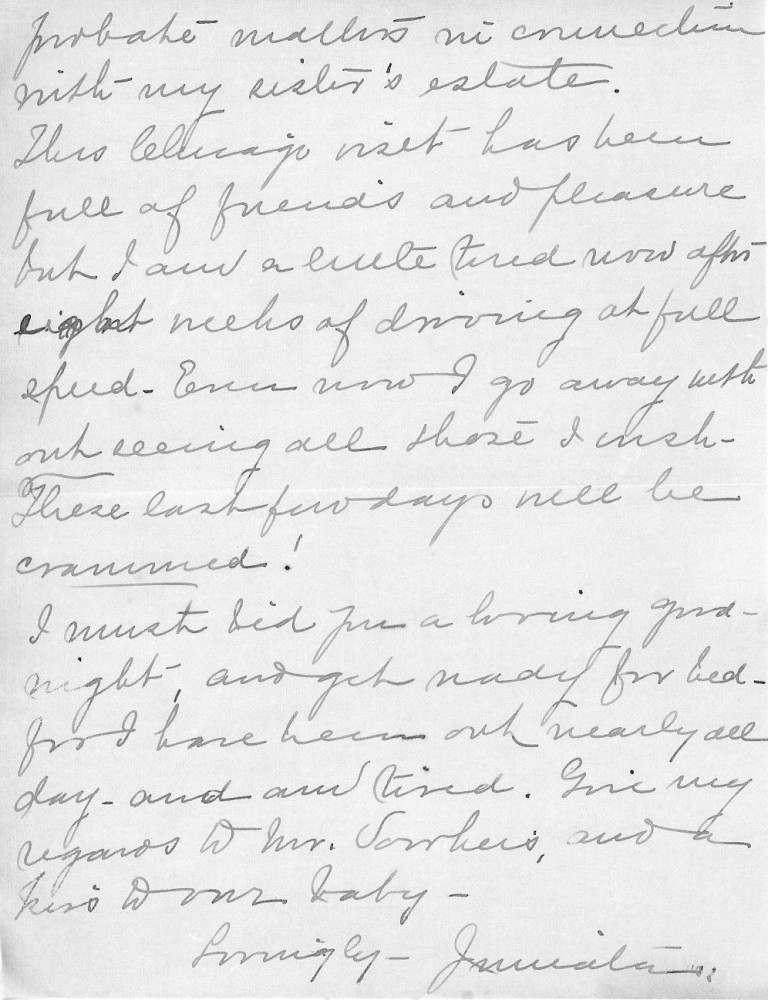Letter - Juniata Stafford to Mrs W G Voorheis Nov 12 1903