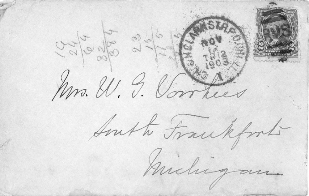 Letter - Juniata Stafford to Mrs W G Voorheis Nov 12 1903
