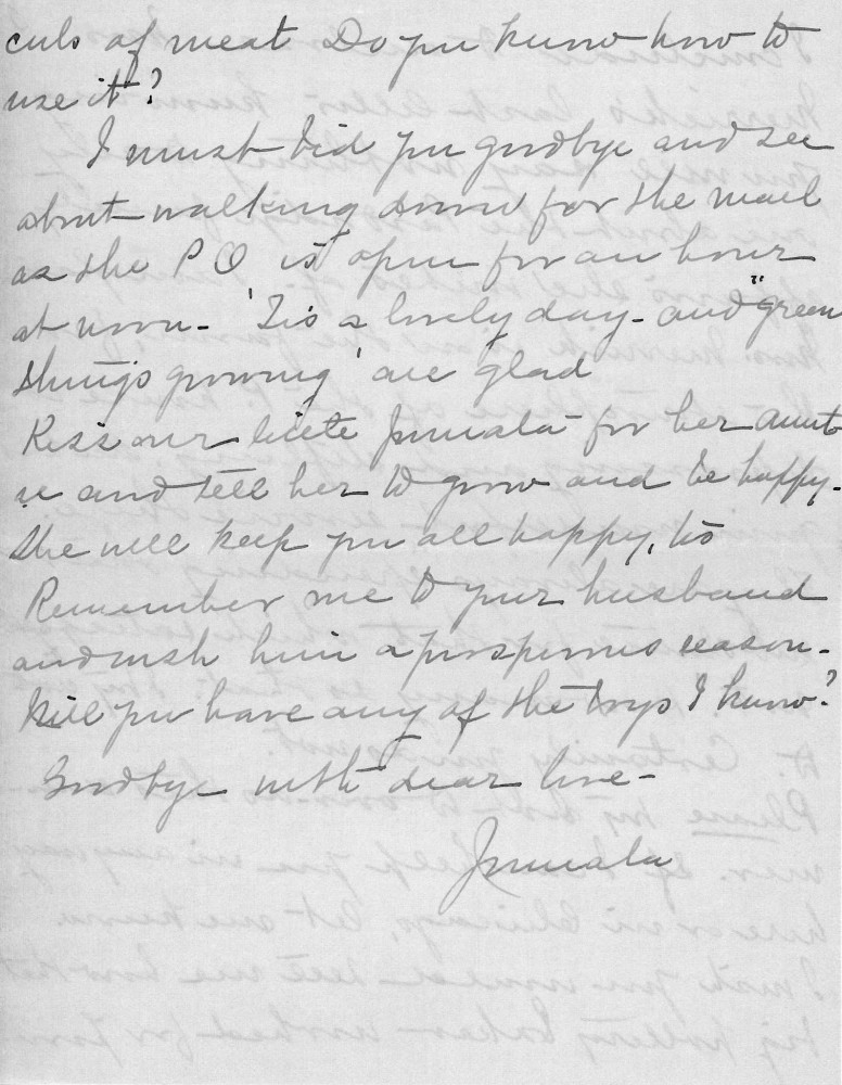 Letter - Juniata Stafford to W G Voorheis May 1 1904