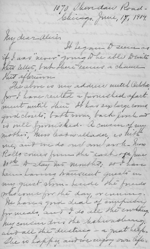 Letter - Juniata Stafford to Mrs W G Voorheis Jun 17 1904
