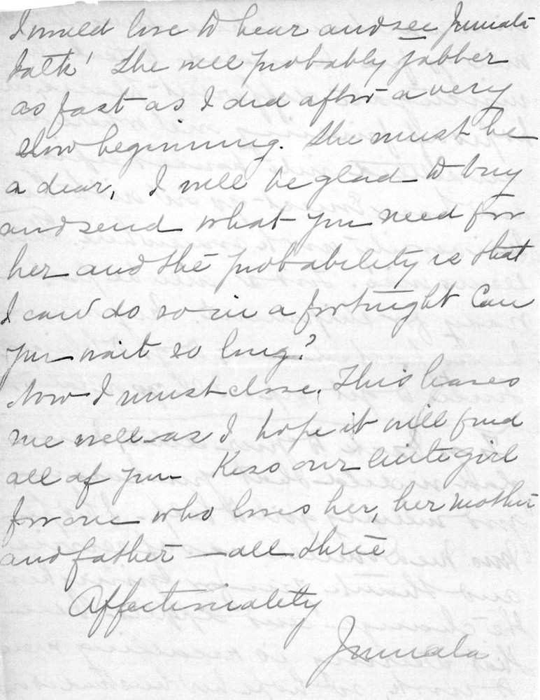 Letter - Juniata Stafford to Mrs W G Voorheis Oct 6 1904