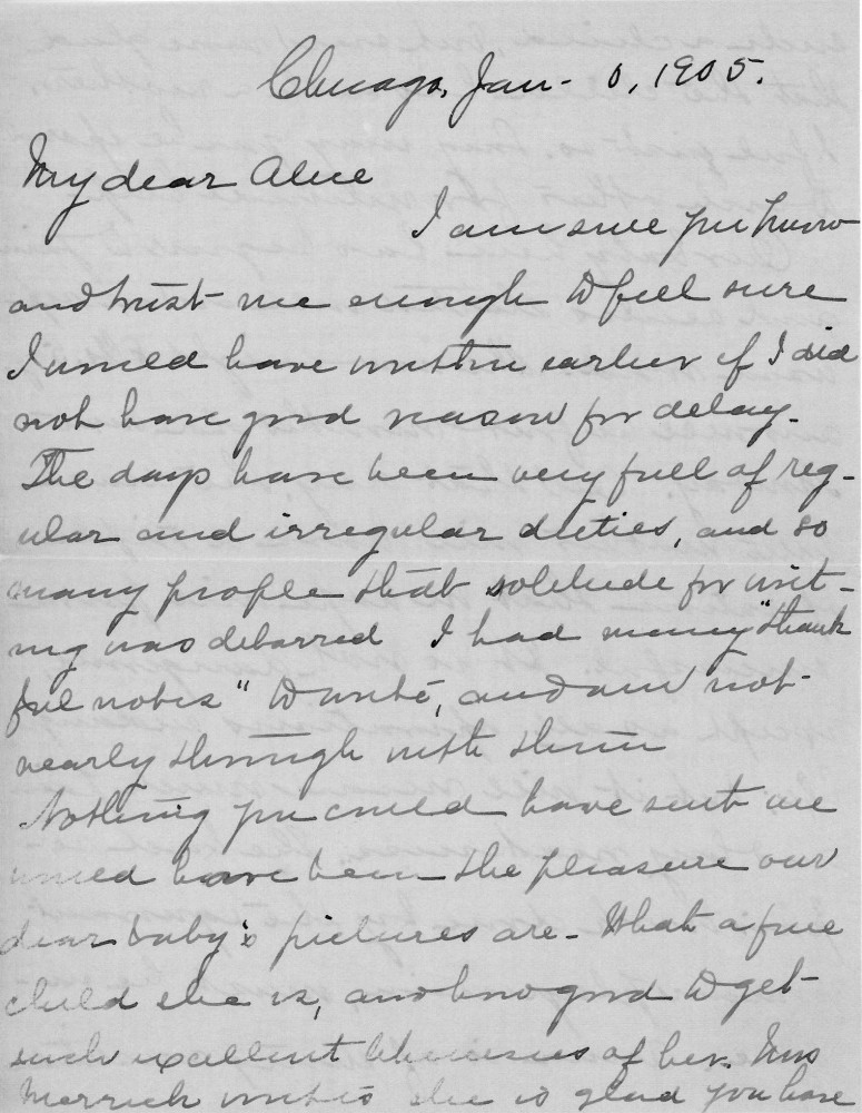 Letter - Juniata Stafford to Mrs W G Voorheis Jan 6 1905