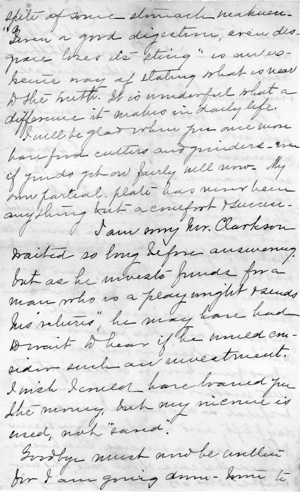 Letter - Juniata Stafford to Mrs W G Voorheis Feb 1905