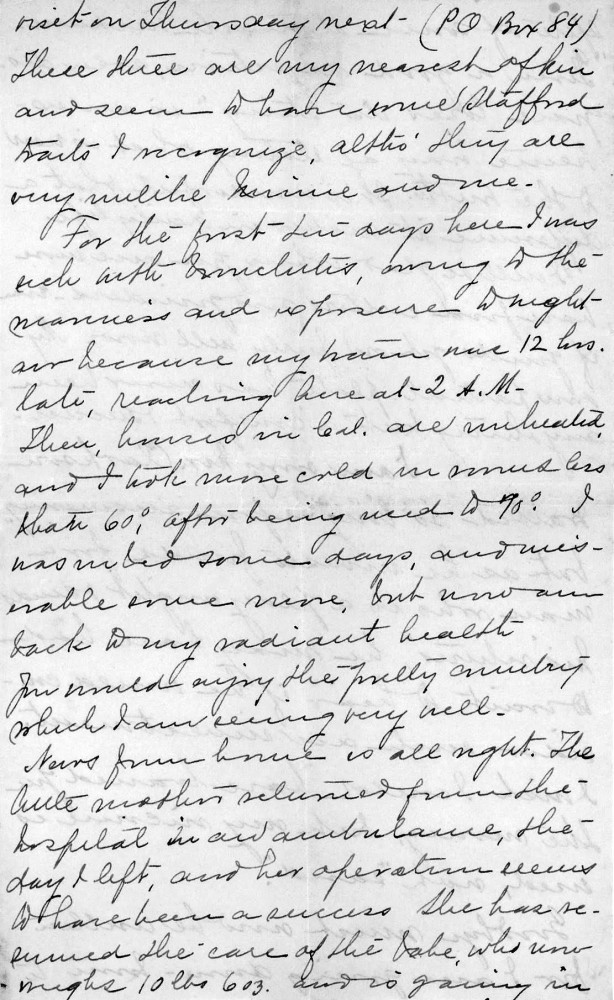 Letter - Juniata Stafford to Mrs W G Voorheis Feb 1905