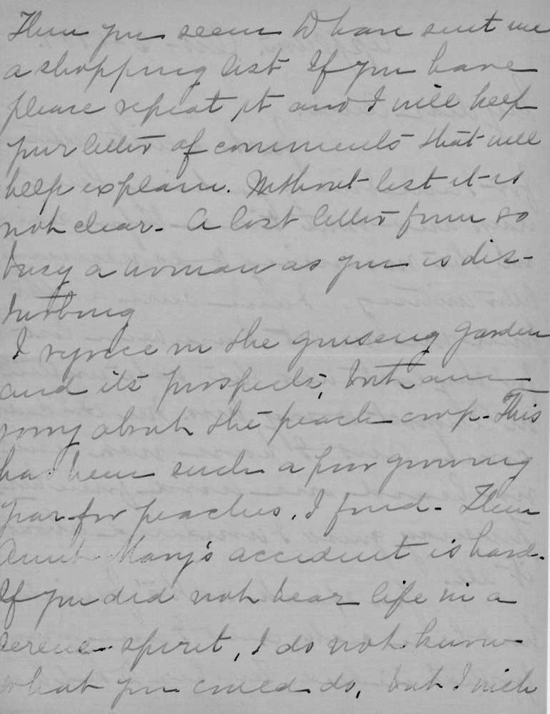 Letter - Juniata Stafford to W G Voorheis Aug 1 1905