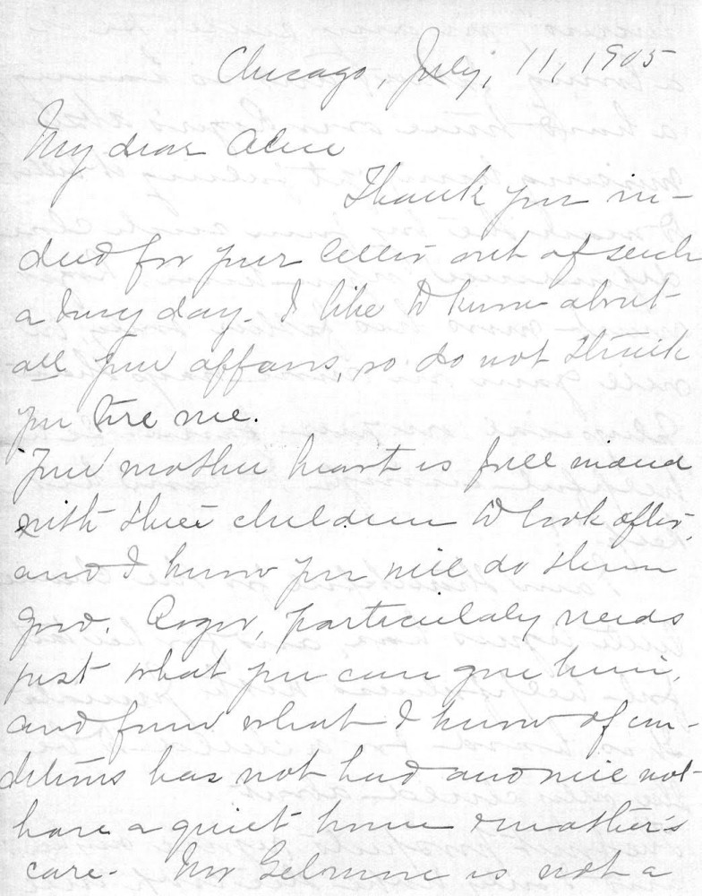Letter - Juniata Stafford to Mrs W G Voorheis Jul 11 1905