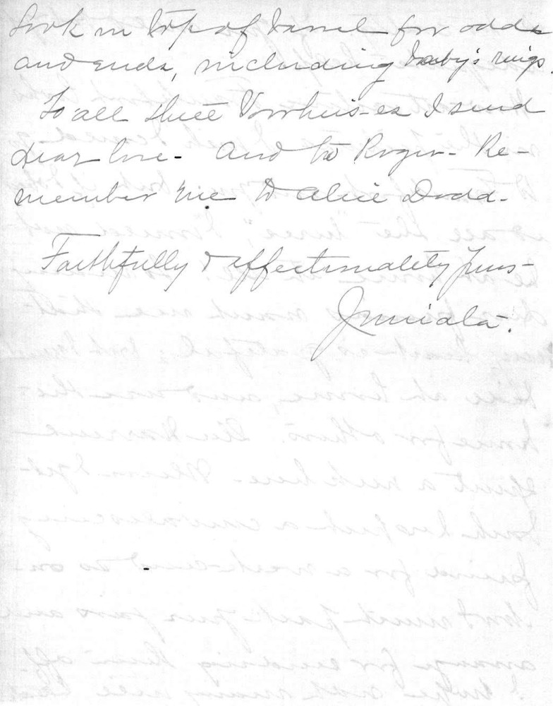 Letter - Juniata Stafford to Mrs W G Voorheis Jul 11 1905