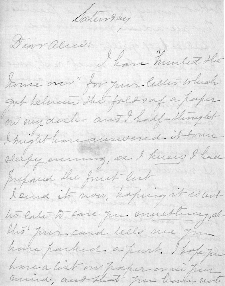 Letter - Juniata Stafford to Mrs W G Voorheis Nov 18 1905