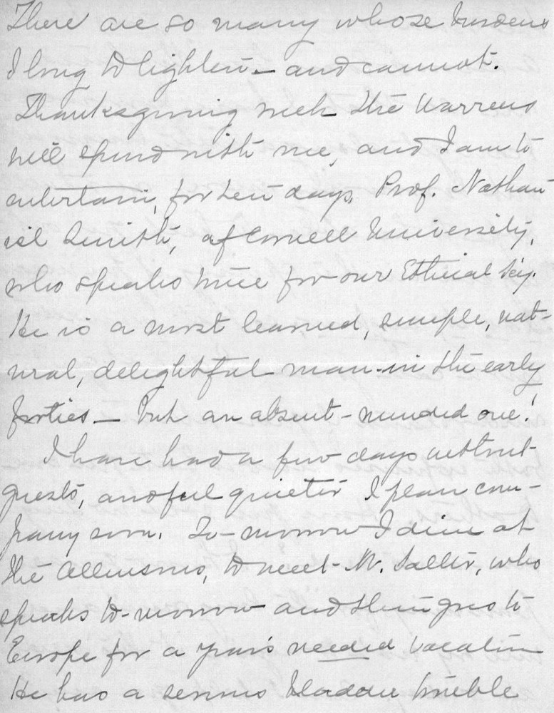 Letter - Juniata Stafford to Mrs W G Voorheis Nov 18 1905