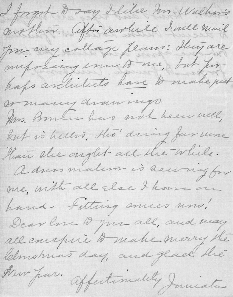 Letter - Juniata Stafford to Mrs W G Voorheis Dec 20 1906