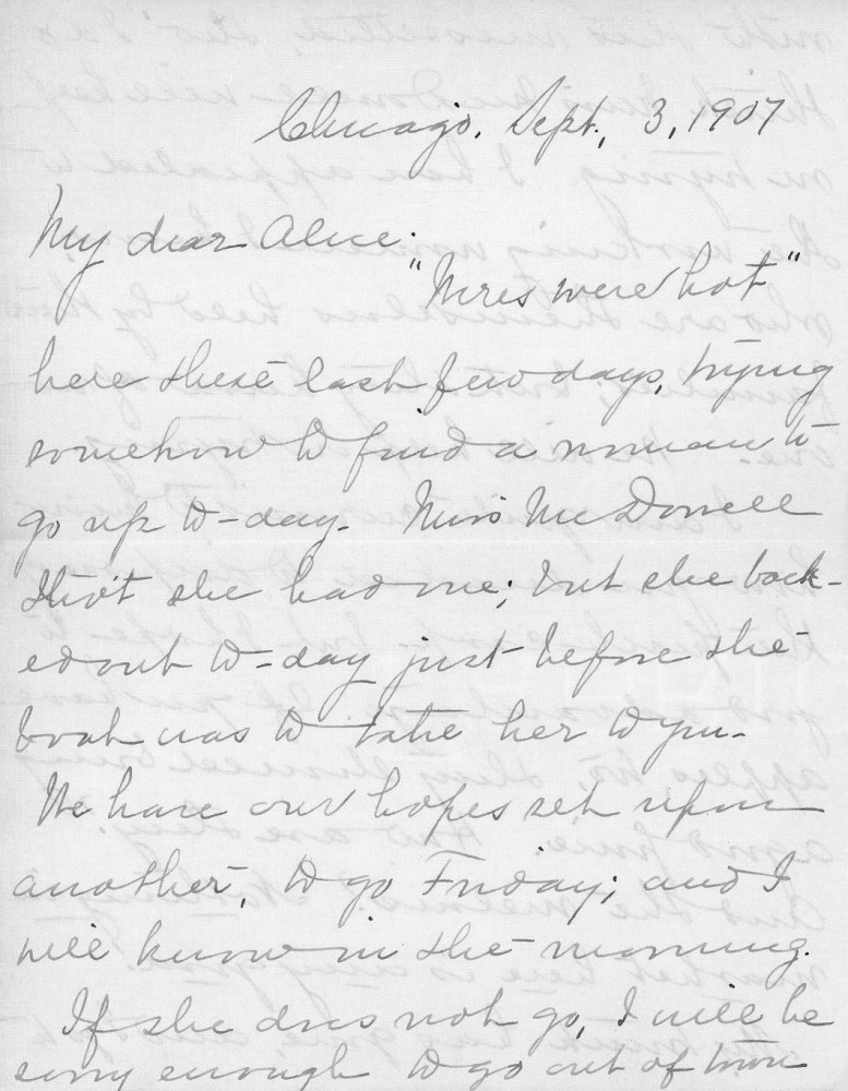 Letter - Juniata Stafford to Mrs W G Voorheis Sep 3 1907