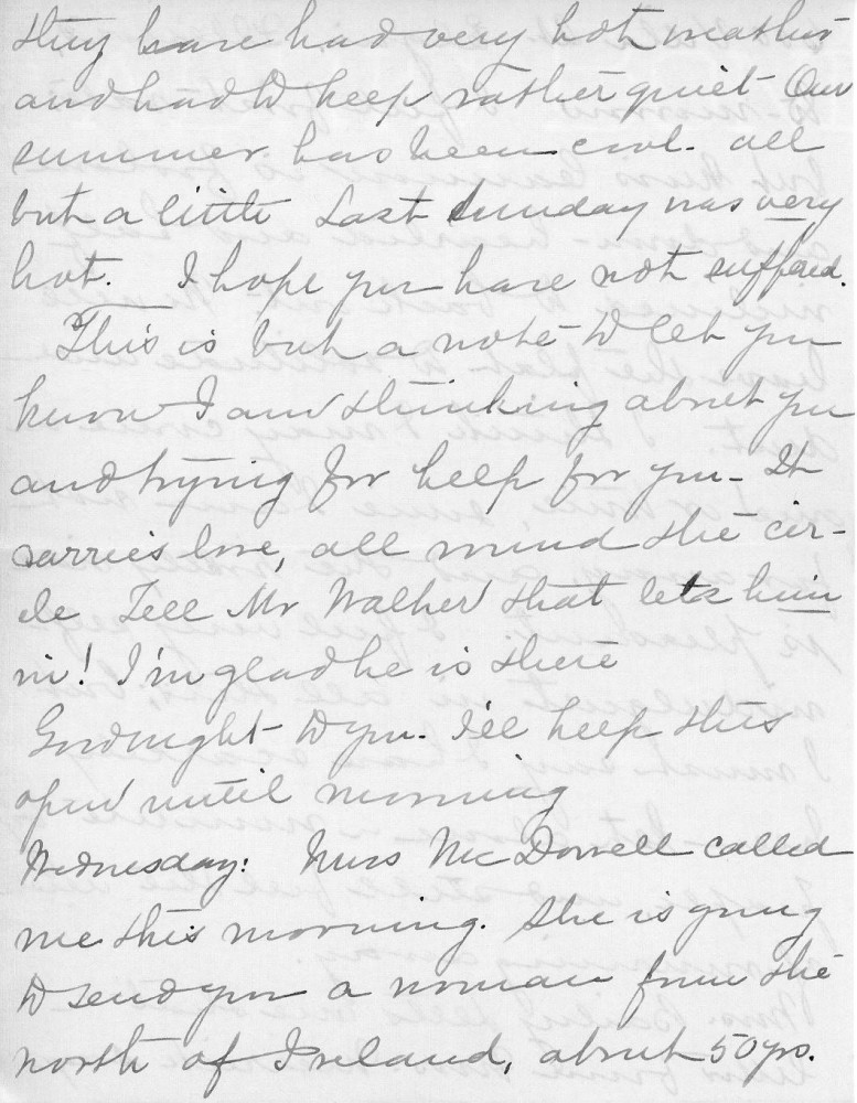Letter - Juniata Stafford to Mrs W G Voorheis Sep 3 1907