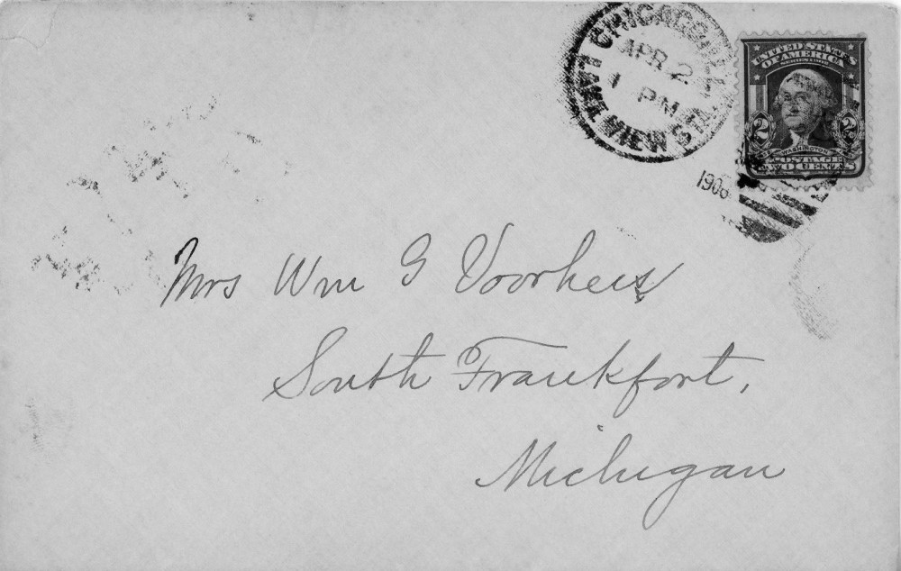 Letter - Juniata Stafford to Mrs W G Voorheis Apr 1 1908
