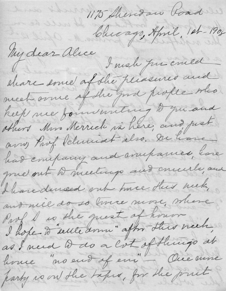 Letter - Juniata Stafford to Mrs W G Voorheis Apr 1 1908