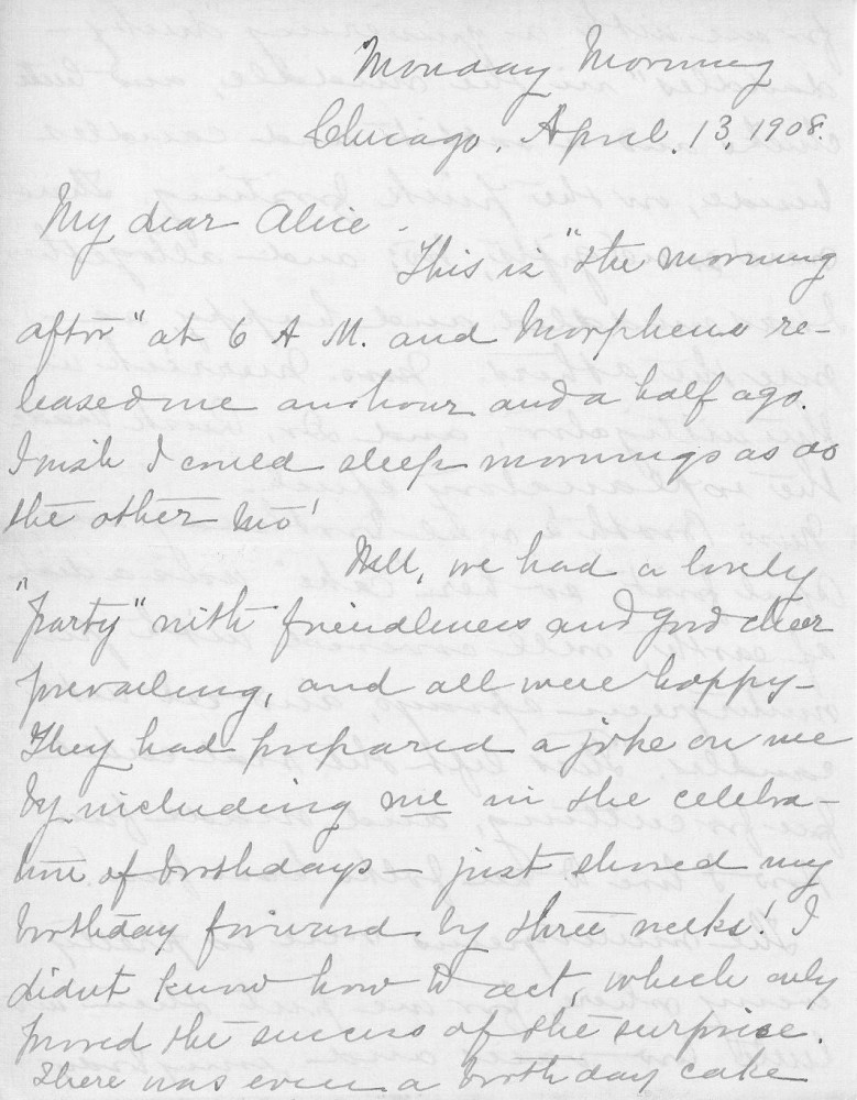Letter - Juniata Stafford to Mrs W G Voorheis Apr 13 1908