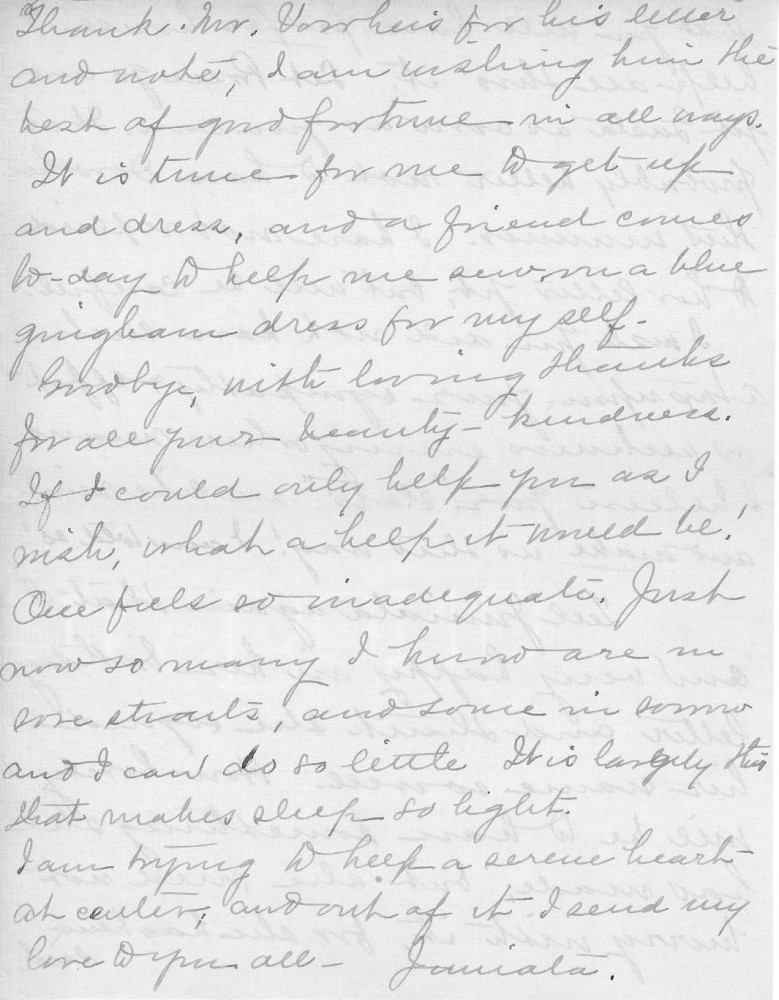 Letter - Juniata Stafford to Mrs W G Voorheis Apr 13 1908