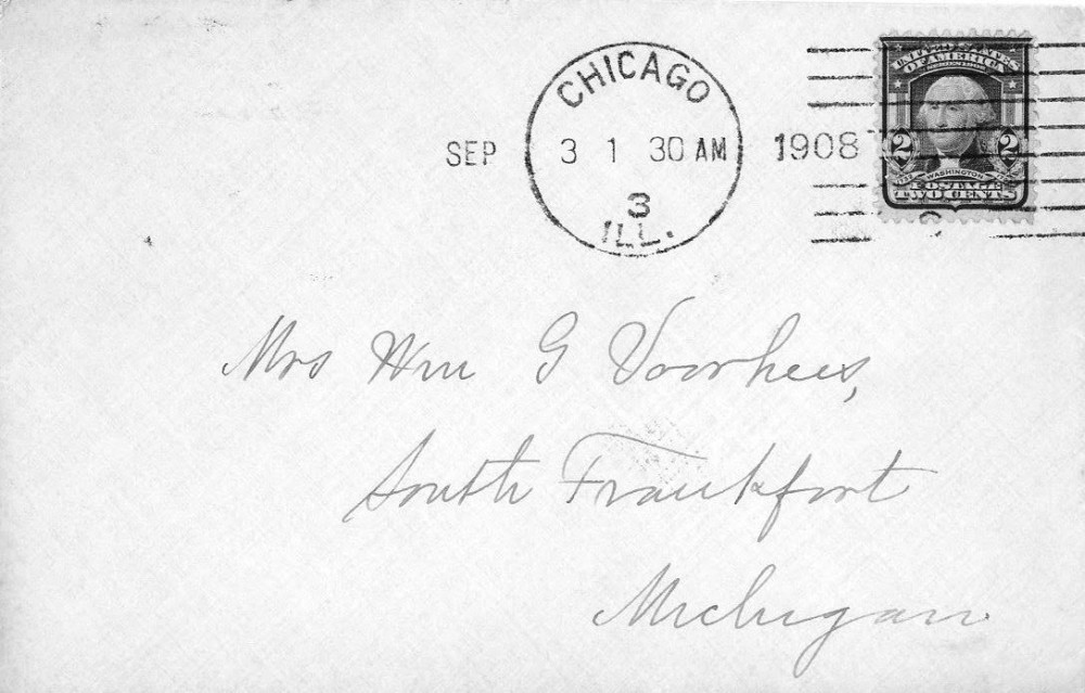 Letter - Juniata Stafford to Mrs W G Voorheis Sep 2 1908