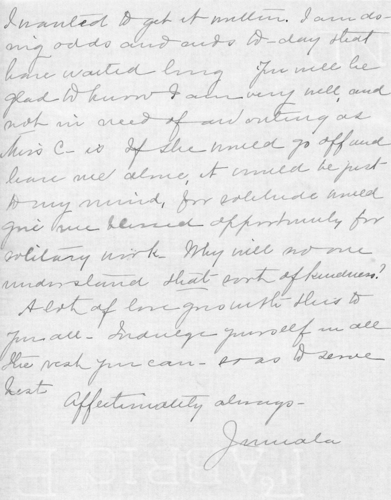 Letter - Juniata Stafford to Mrs W G Voorheis Sep 2 1908