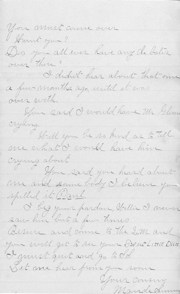 Letter - Maude Sumner to Willie Ingram Aug 19 1894