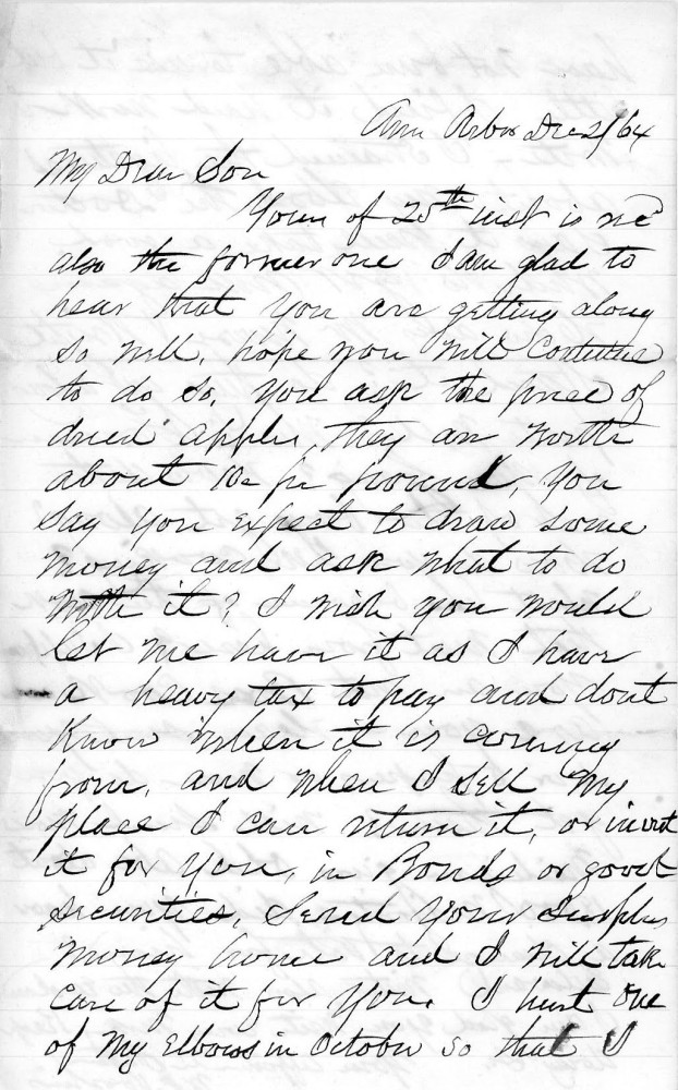 Letter - W C Voorheis to W G Voorheis Dec 2 1864