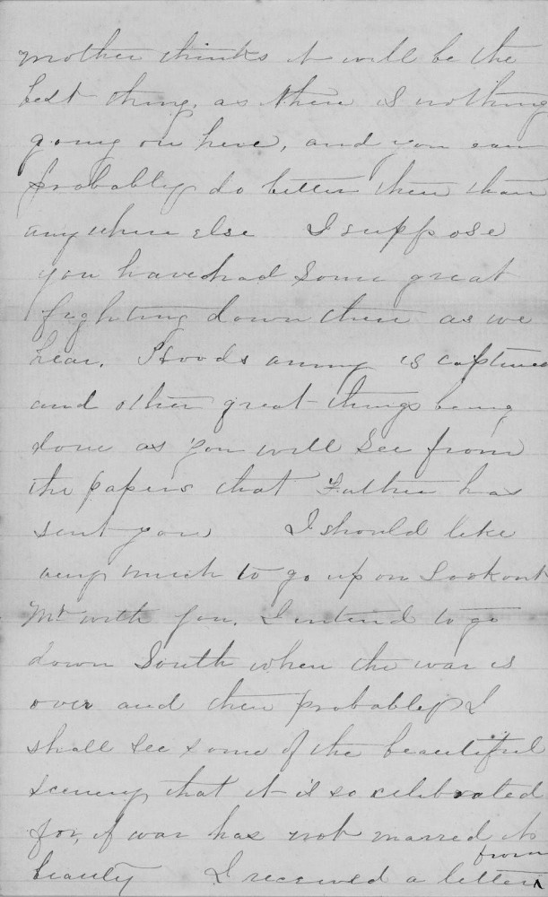 Letter - Sarah Voorheis and W C Voorheis to W G Voorheis Feb 2 1865