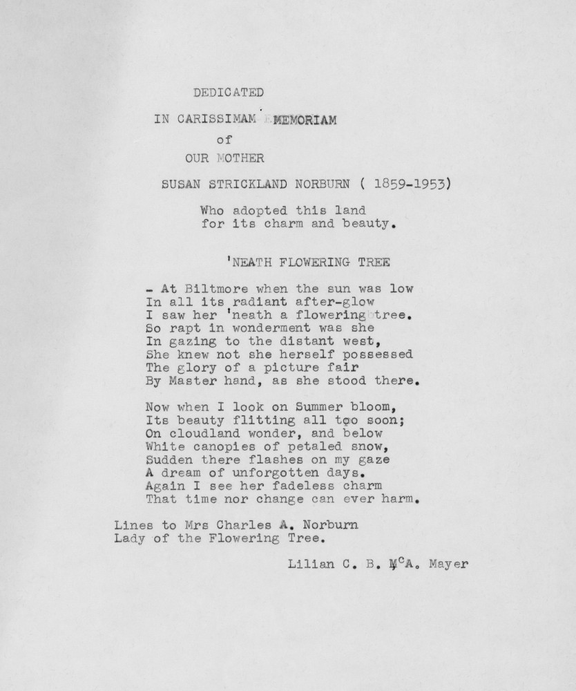 Document - In memoriam: Susan L Strickland - Lillian Mayer poem 1953